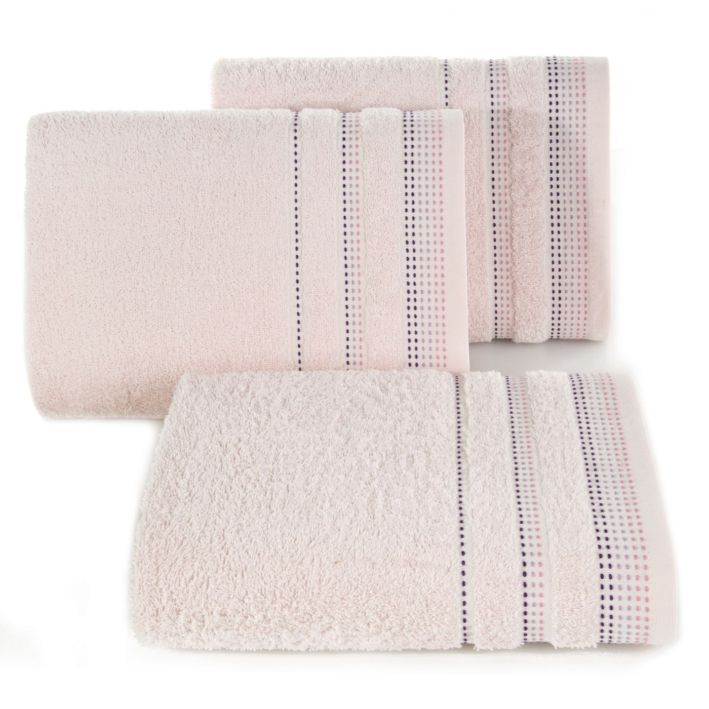 Ręcznik z bawełny z ozdobnym stebnowaniem 30x50cm