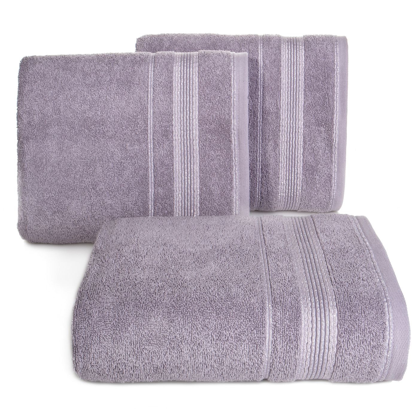 Ręcznik z bawełny z bordiurą podkreśloną srebrną nitką 50x90cm