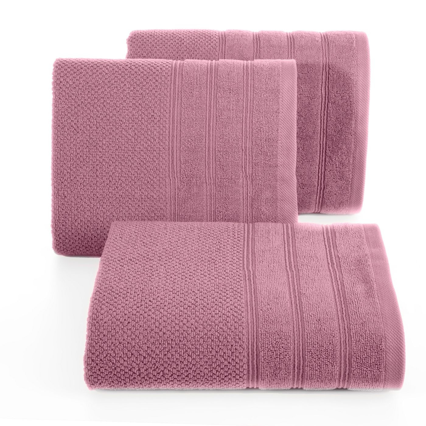 Bawełniany ręcznik kąpielowy frote liliowy 50x90