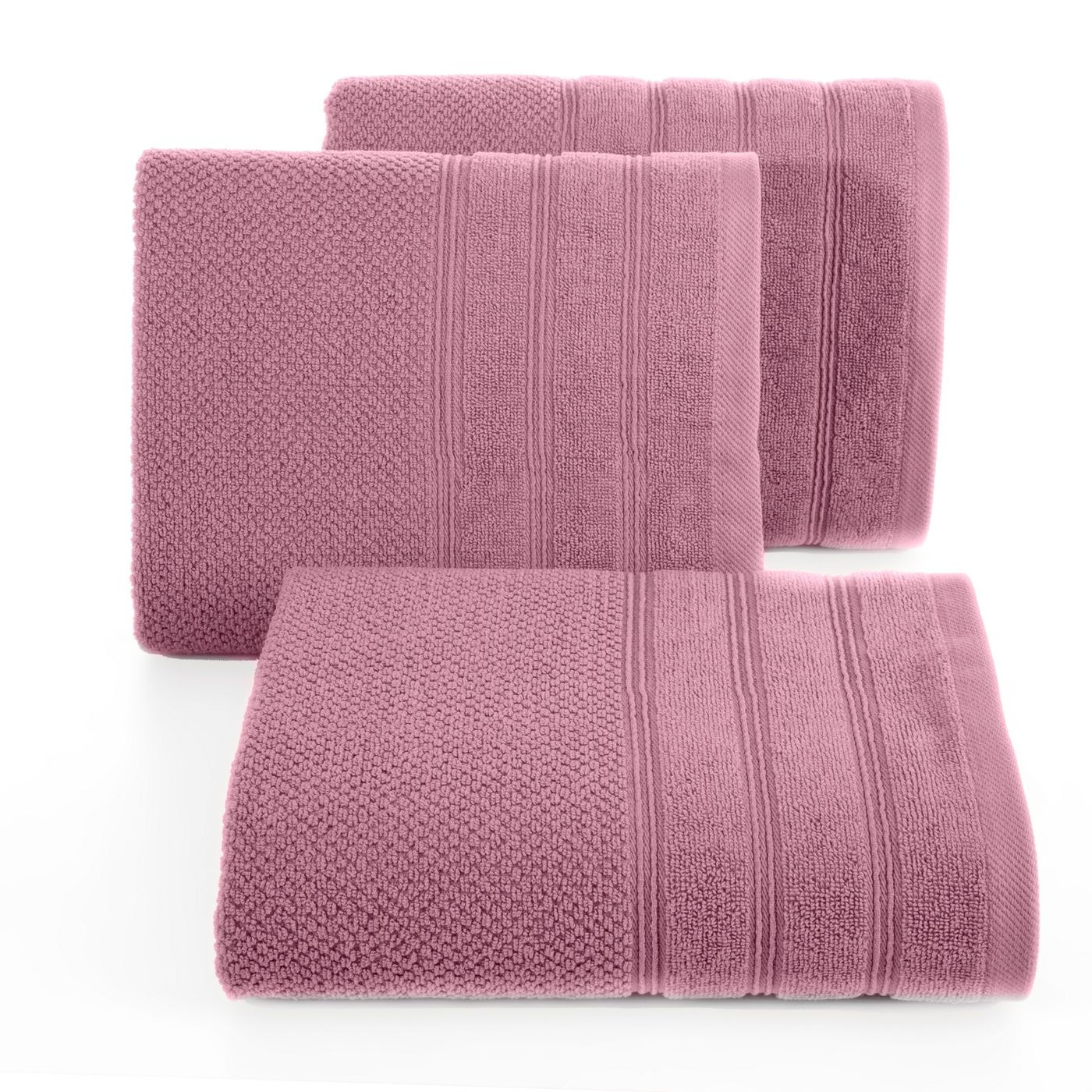 Bawełniany ręcznik kąpielowy frote liliowy 70x140