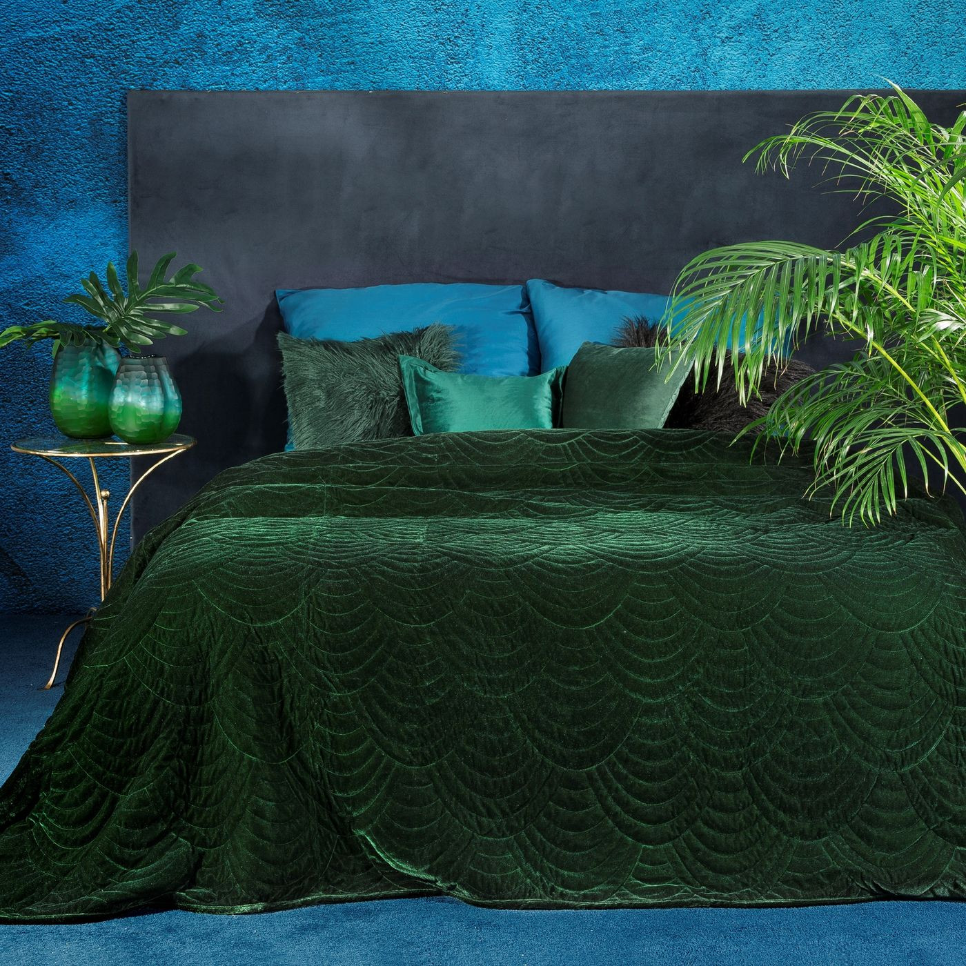 Ekskluzywna narzuta do sypialni pikowana - mój wybór Eva Minge -zieleń 170x210 cm