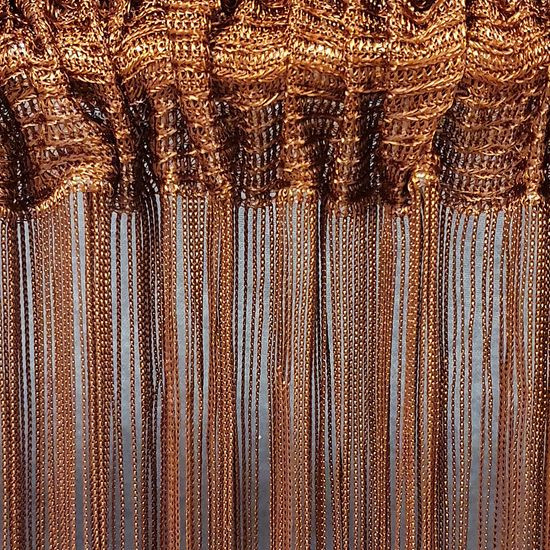 Firana SPAGETTI sznurkowa 150x280 cm na taśmie brązowa - 150 x 250 cm - brązowy