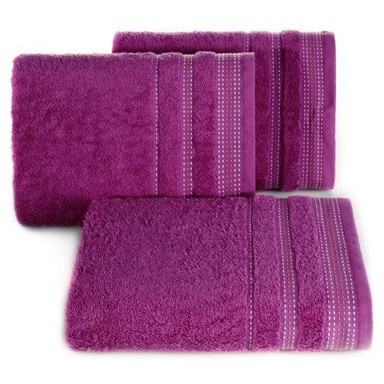 Ręcznik łazienkowy POLA z ozdobnym stębnowaniem Eurofirany - 50 x 90 cm - fioletowy