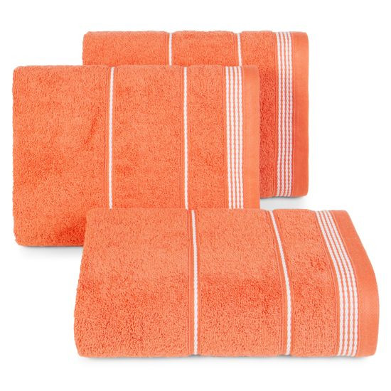 Ręcznik z bawełny ze sznurkowym zdobieniem 50x90cm - 50 X 90 cm - pomarańczowy