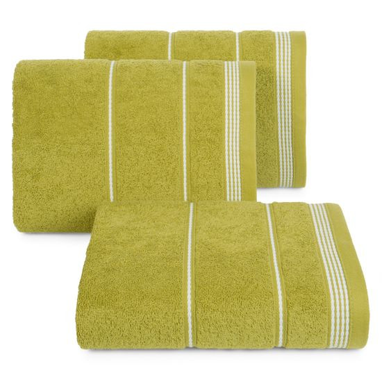 Ręcznik z bawełny ze sznurkowym zdobieniem 50x90cm - 50 X 90 cm - oliwkowy