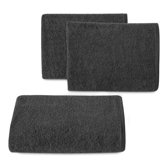 Ręcznik kąpielowy czarny z bawełny Eurofirany - 70 x 140 cm - czarny