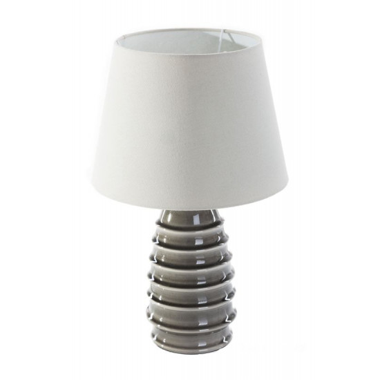 Lampa dekoracyjna ceramiczna srebrna 45 cm - 27 X 27 X 45 - srebrny