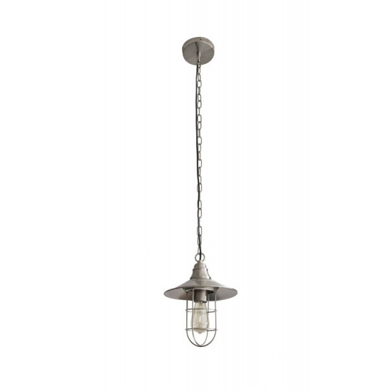 Lampa loftowa metalowa w stylu retro - ∅ 24 X 29-125 cm - srebrny