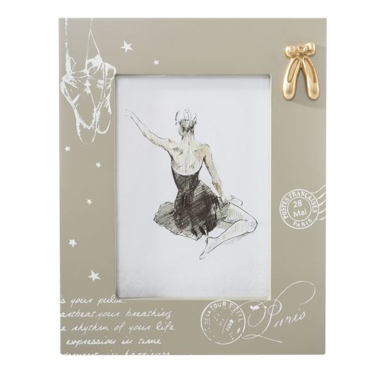 Ramka na zdjęcie RISA beżowa z motywem baletnicy pionowa Eurofirany - 20 x 25 x 1 cm - beżowy