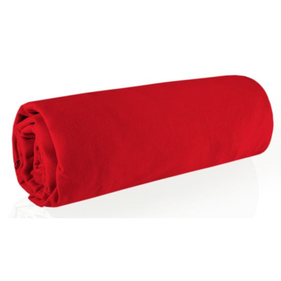 Prześcieradło gładkie z gumką bawełna czerwone 140x200+30cm - 140 x 200 x 30 cm - czerwony