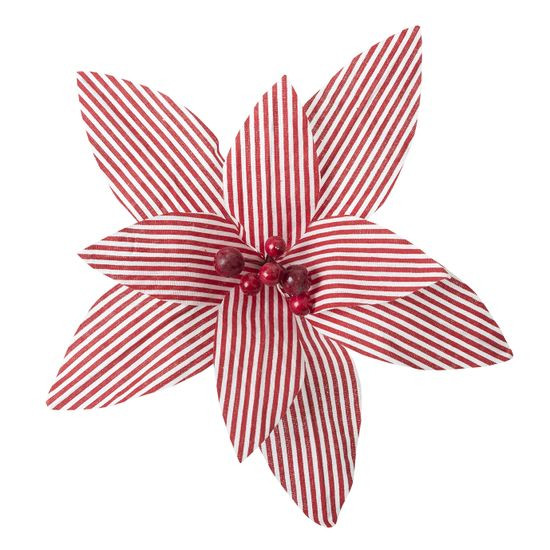 Gwiazda betlejemska w czerwone i białe paski na choinkę 18 cm Eurofirany - ∅ 18 cm - czerwony