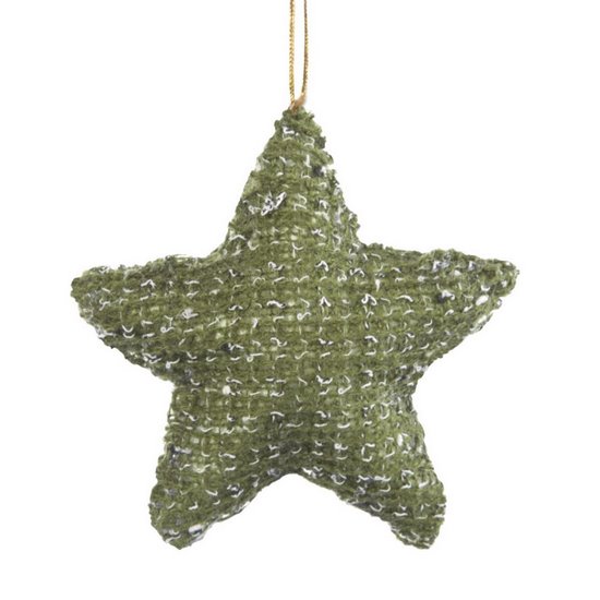 Ozdoba choinkowa jasna zielona gwiazdka z tkaniny 10x10 cm Eurofirany - 10 x 3 x 10 cm - zielony