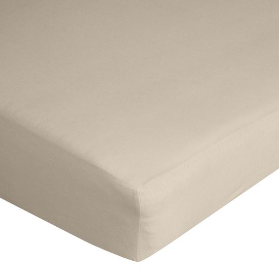Prześcieradło bawełniane gładkie 120x200+25cm 140 kolor beżowy - 120 X 200 cm, wys.25 cm - beżowy