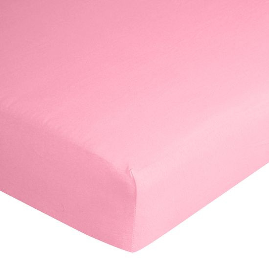 Prześcieradło bawełniane gładkie 220x200+25cm 140 kolor różowy - 220 x 200 x 25 cm - różowy