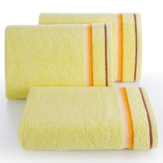 Ręcznik z tęczowym haftem na bordiurze 30x50cm - 30 x 50 cm - żółty