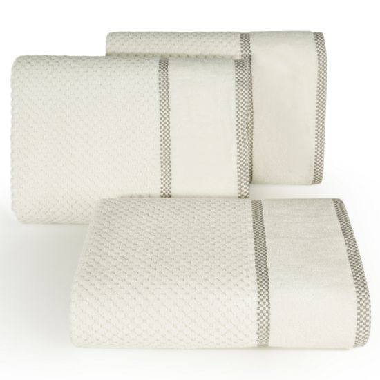 Ręcznik łazienkowy CALEB z bawełny frotte Eurofirany - 50 x 90 cm - kremowy