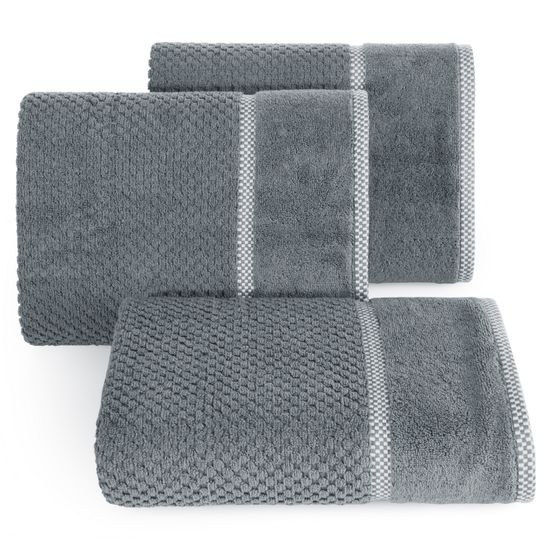 Ręcznik łazienkowy CALEB z bawełny frotte Eurofirany - 50 x 90 cm - stalowy
