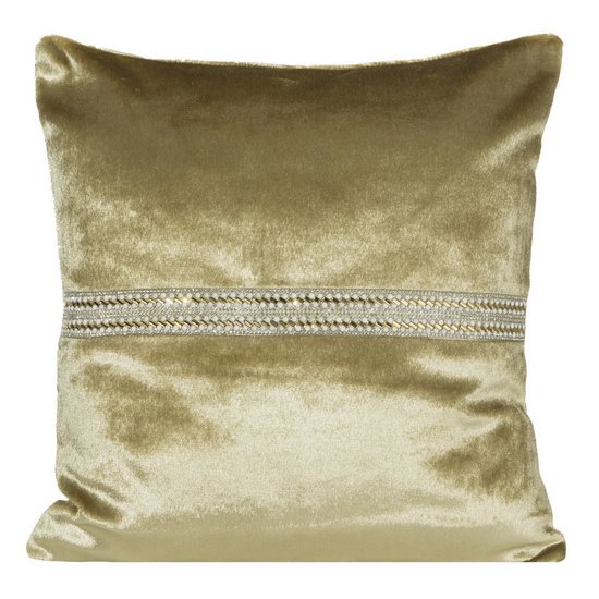 Poszewka na poduszkę złota ze srebrnym paskiem 40 x 40 cm  - 40 X 40 cm - złoty