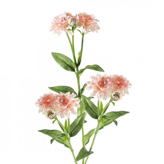 Sztuczny kwiat różowy NATU 92 MARGARETKI SANTINI bukiecik z tkaniny z listkami 65 cm Eurofirany - ∅ 4 x 65 cm - jasnoróżowy