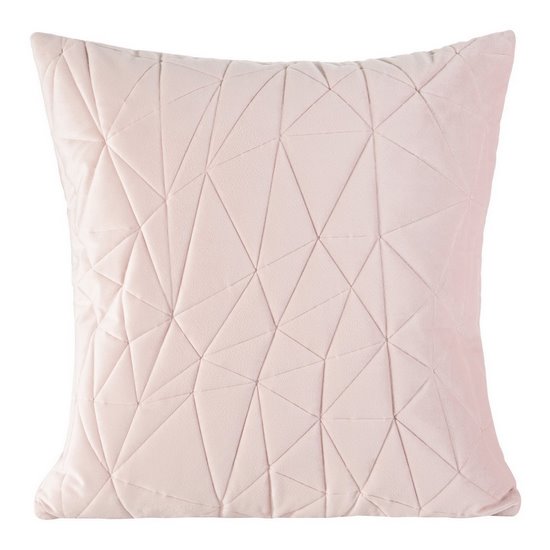 Poszewka welwetowa z efektem 3D jasny róż 45 x 45cm - 45 x 45 cm - jasnoróżowy