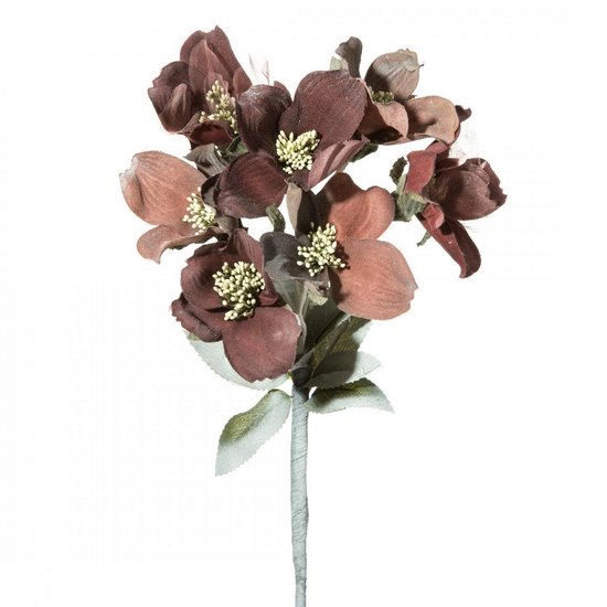 Sztuczny kwiat bordowy NATU 135 bukiet gałązka dekoracyjna do wazonu 80 cm Eurofirany - 80 cm - bordowy