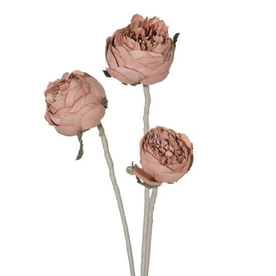 Sztuczny kwiat różowy NATU 137 gałązka dekoracyjna z 3 kwiatkami 74 cm Eurofirany - ∅ 7 x 74 cm - pomarańczowy