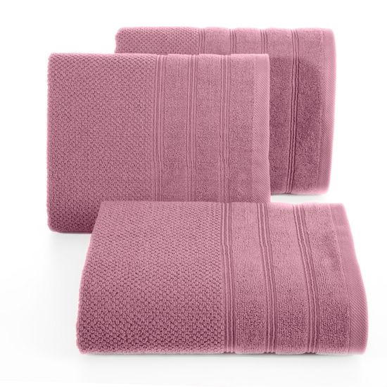 Bawełniany ręcznik kąpielowy frote liliowy 50x90 - 50 x 90 cm - liliowy