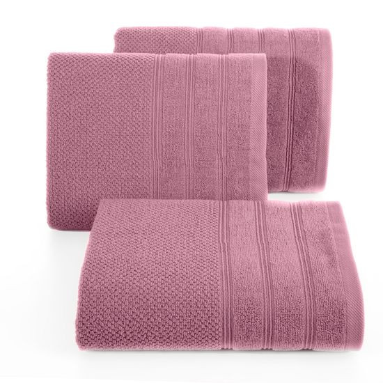 Bawełniany ręcznik kąpielowy frote liliowy 70x140 - 70 X 140 cm - liliowy