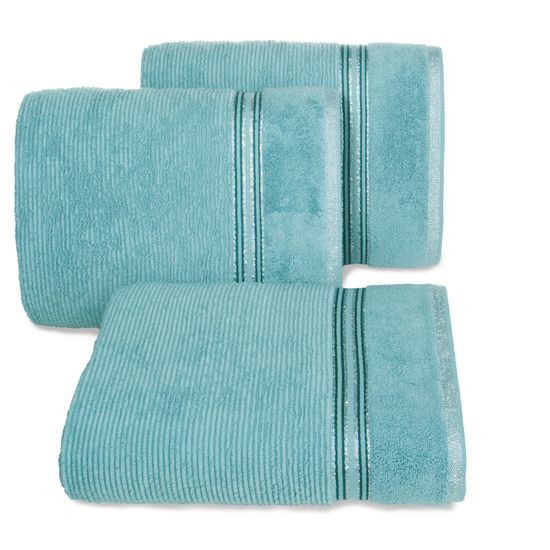 FILON ręcznik kąpielowy z błyszczącą bordiurą Eva Minge Eurofirany - 50 x 90 cm - niebieski