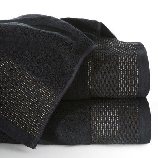 Ręcznik Mika Eurofirany Premium 50x90 czarny/złoty - 50 X 90 cm - czarny