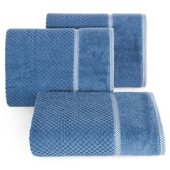 Ręcznik łazienkowy CALEB z bawełny frotte Eurofirany - 70 x 140 cm - niebieski
