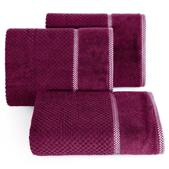 Ręcznik łazienkowy CALEB z bawełny frotte Eurofirany - 50 x 90 cm - amarantowy