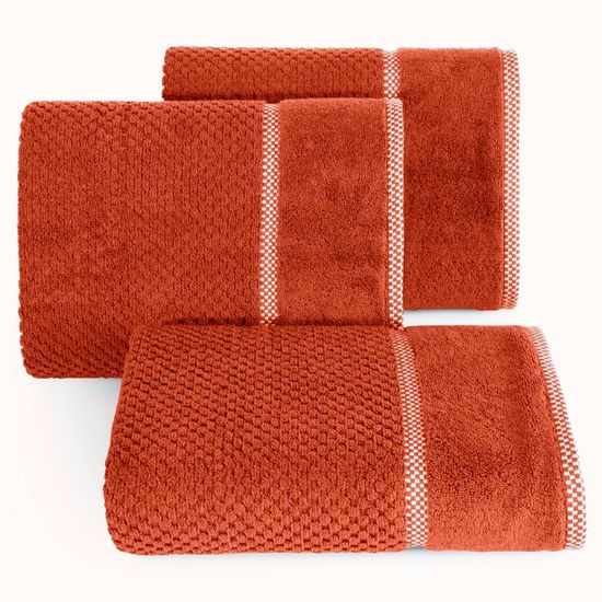 Ręcznik łazienkowy CALEB z bawełny frotte Eurofirany - 50 x 90 cm - pomarańczowy