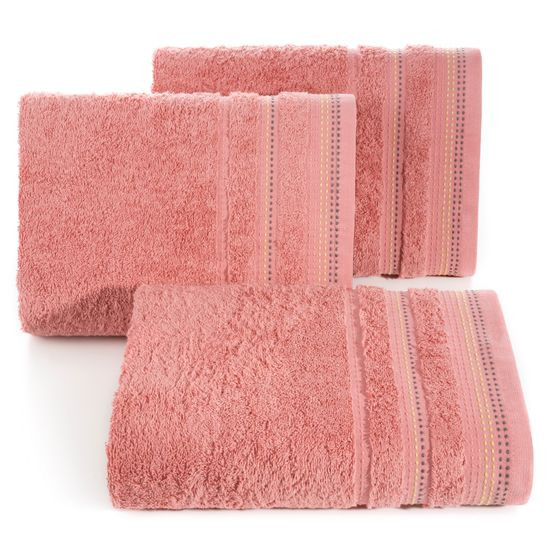 Ręcznik z bawełny z ozdobnym stebnowaniem 30x50cm - 30 X 50 cm - pomarańczowy