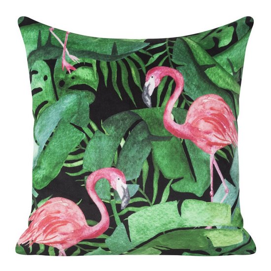 Miękka poszewka modny wzór we flamingi 45x45 cm - 45 x 45 cm - zielony