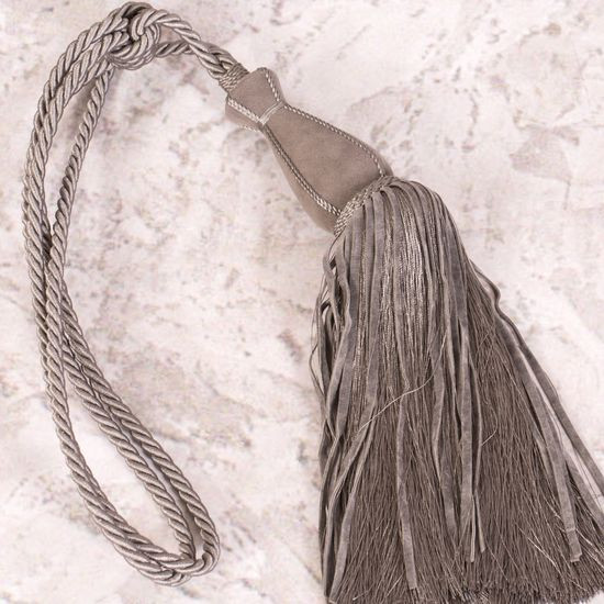 Dekoracyjny sznur ALISA stalowy do upięć z chwostem Eurofirany - 80 cm - stalowy
