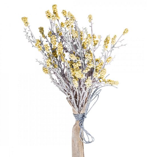 Sztuczny bukiet kwiatów jasnożółty Eurofirany - 34 cm - jasnożółty