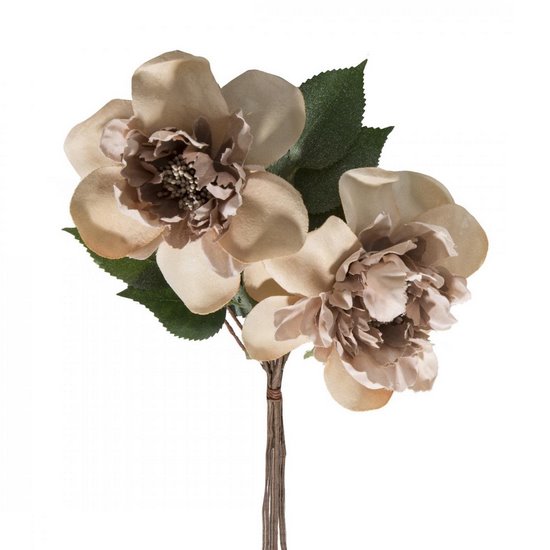 Kamelia beżowa gałązka sztuczne kwiaty na gałązce 43 cm Eurofirany - ∅ 11 x 44 cm - beżowy