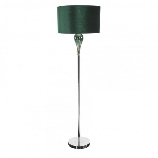 Lampa podłogowa stojąca zielona GABY na metalowej podstawie zdobione szkłem 46x165 cm Eurofirany - ∅ 46 x 46 cm - ciemnozielony