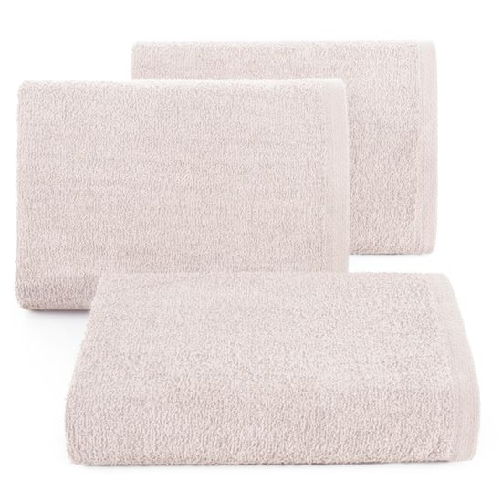 Gładki ręcznik kąpielowy z bawełny Eurofirany - 50 x 90 cm - pudrowy róż