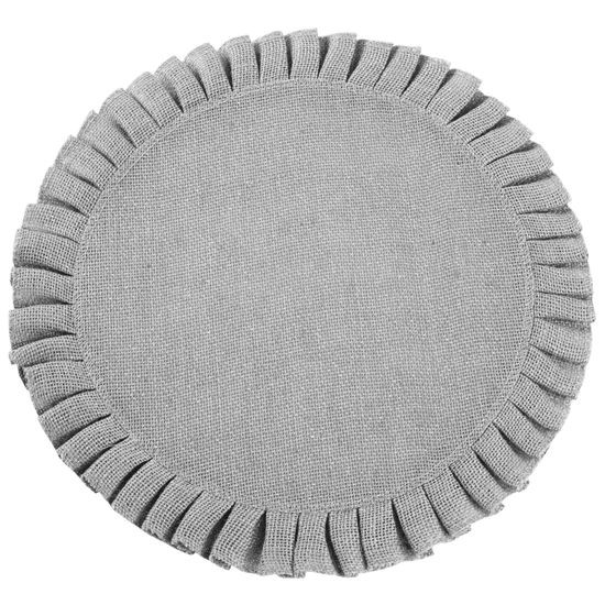 Okrągła podkładka stołowa z falbaną srebrny 38 cm - ∅ 38 cm