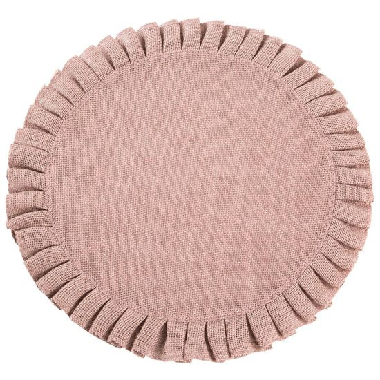Podkładka na stół różowy AMI okrągła z falbaną Eurofirany - ∅ 38 cm
