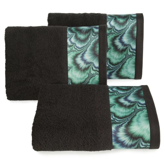 Czarny ręcznik kąpielowy - mój wybór Eva Minge 50x90 cm - 50 X 90 cm - czarny
