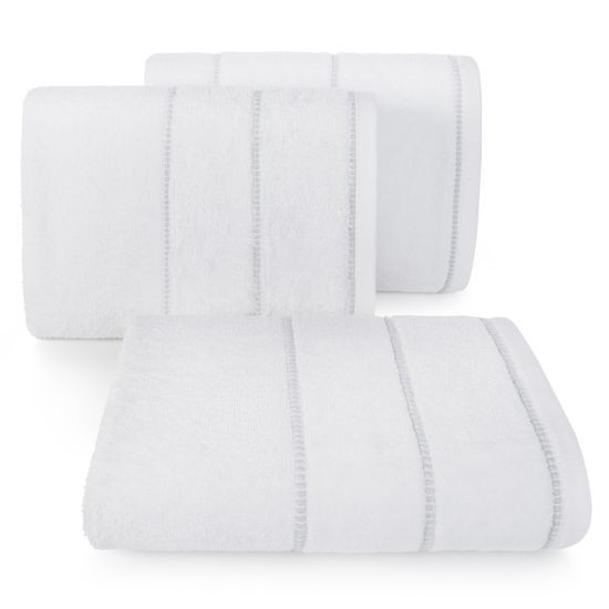 Ręcznik bawełniany MARI z bordiurą z welwetu Eurofirany - 50 x 90 cm - biały