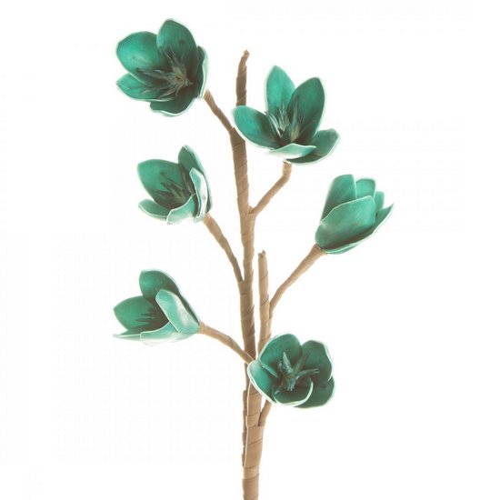 Sztuczny kwiat z pianki foamiran turkusowy Eurofirany - ∅ 10 x 68 cm - turkusowy