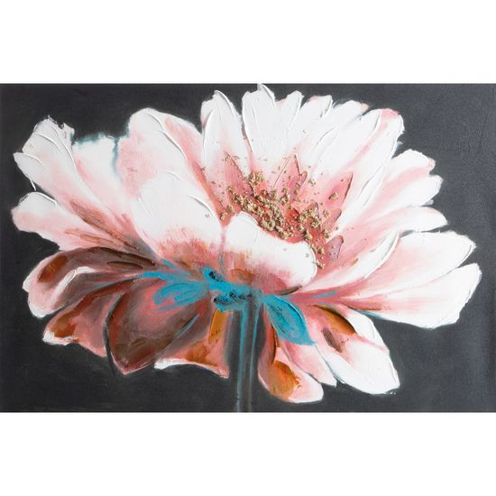 Obraz FLOWER czarno-różowy Eurofirany - 90 x 60 cm - czarny