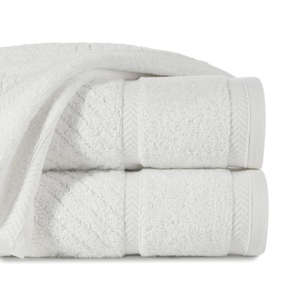 Ręcznik KALIA biały ze wzorem zygzaka Reina Line Eurofirany - 50 x 90 cm - biały