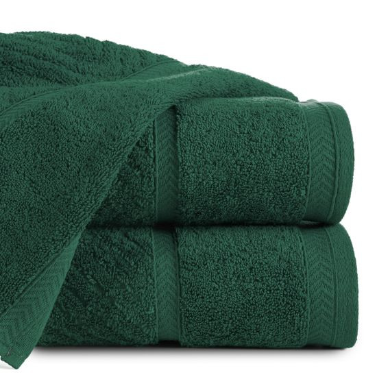Ręcznik KALIA ciemnozielony ze wzorem zygzaka Reina Line Eurofirany - 50 x 90 cm - butelkowy zielony