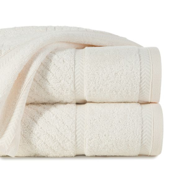 Ręcznik kąpielowy KALIA kremowy ze wzorem zygzaka Reina Line Eurofirany - 70 x 140 cm - kremowy