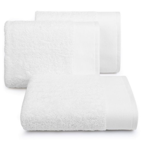 Ręcznik kąpielowy JULITA z szenilową bordiurą Mój wybór - Eva Minge Eurofirany - 50 x 90 cm - biały